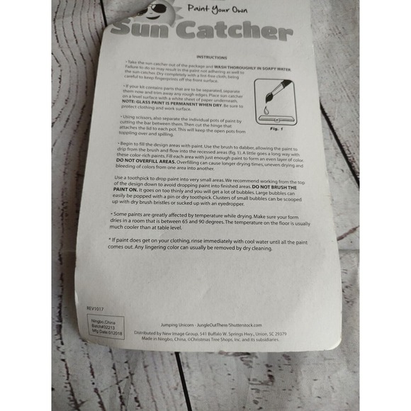 Paint Your Own Sun Catcher key chain Raccoon Cat Dog Great Gift New With Damage - Picture 5 of 5